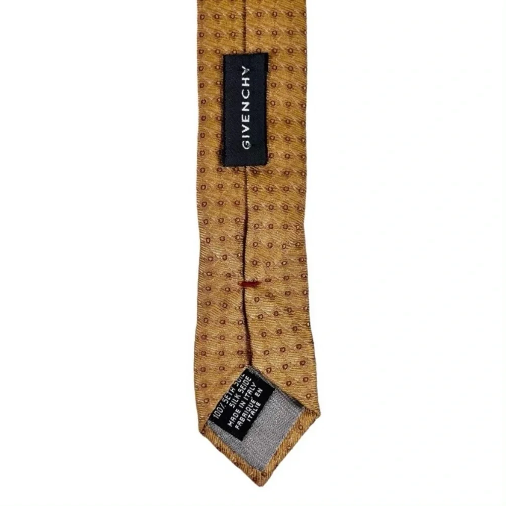 Givenchy Necktie 59 1/4” Gold 100% Silk Tie Made In‎ Italy